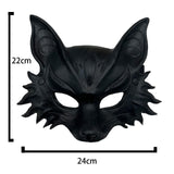 Maxbell Fox Mask Photo Props Accessory Practical Animal Face Mask for Animal Cosplay Black
