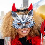 Maxbell Fox Mask Photo Props Accessory Practical Animal Face Mask for Animal Cosplay Silver