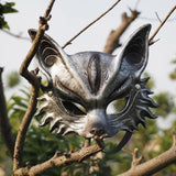 Maxbell Fox Mask Photo Props Accessory Practical Animal Face Mask for Animal Cosplay Silver