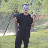 Maxbell Fox Mask Photo Props Accessory Practical Animal Face Mask for Animal Cosplay Silver