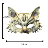 Maxbell Fox Mask Photo Props Accessory Practical Animal Face Mask for Animal Cosplay Gold