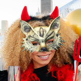 Maxbell Fox Mask Photo Props Accessory Practical Animal Face Mask for Animal Cosplay Gold