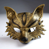 Maxbell Fox Mask Photo Props Accessory Practical Animal Face Mask for Animal Cosplay Gold