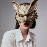 Maxbell Fox Mask Photo Props Accessory Practical Animal Face Mask for Animal Cosplay Gold