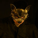 Maxbell Fox Mask Photo Props Accessory Practical Animal Face Mask for Animal Cosplay Gold