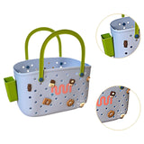 Maxbell Beach Bag Waterproof Multipurpose Stylish Portable Top Handle Pouch Tote Bag Blue with Grid