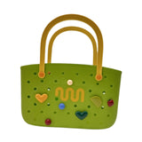 Maxbell Beach Bag Hole Bag Simple Washable Tote Bag for Swimming Pool Picnic Holiday Green