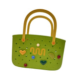 Maxbell Beach Bag Hole Bag Simple Washable Tote Bag for Swimming Pool Picnic Holiday Green