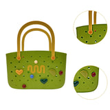 Maxbell Beach Bag Hole Bag Simple Washable Tote Bag for Swimming Pool Picnic Holiday Green
