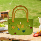 Maxbell Beach Bag Hole Bag Simple Washable Tote Bag for Swimming Pool Picnic Holiday Green