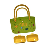 Maxbell Beach Bag Hole Bag Simple Washable Tote Bag for Swimming Pool Picnic Holiday Green with 2 Grids