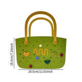 Maxbell Beach Bag Hole Bag Simple Washable Tote Bag for Swimming Pool Picnic Holiday Green with 2 Grids