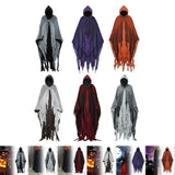 Maxbell Halloween Robe Cloak Horror Witch Cape for Man Women Escape Room Theme Party Gray Black