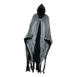Maxbell Halloween Robe Cloak Horror Witch Cape for Man Women Escape Room Theme Party Gray Black