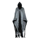 Maxbell Halloween Robe Cloak Horror Witch Cape for Man Women Escape Room Theme Party Gray Black