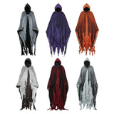 Maxbell Halloween Robe Cloak Horror Witch Cape for Man Women Escape Room Theme Party Gray Black