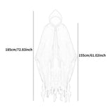 Maxbell Halloween Robe Cloak Horror Witch Cape for Man Women Escape Room Theme Party Gray