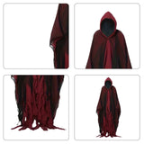 Maxbell Halloween Robe Cloak Horror Witch Cape for Man Women Escape Room Theme Party Red
