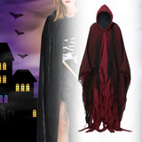 Maxbell Halloween Robe Cloak Horror Witch Cape for Man Women Escape Room Theme Party Red