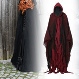 Maxbell Halloween Robe Cloak Horror Witch Cape for Man Women Escape Room Theme Party Red