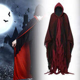 Maxbell Halloween Robe Cloak Horror Witch Cape for Man Women Escape Room Theme Party Red
