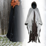 Maxbell Halloween Robe Cloak Horror Witch Cape for Man Women Escape Room Theme Party Coffee