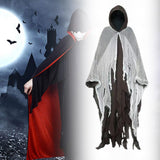 Maxbell Halloween Robe Cloak Horror Witch Cape for Man Women Escape Room Theme Party Coffee