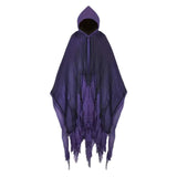 Maxbell Halloween Robe Cloak Horror Witch Cape for Man Women Escape Room Theme Party Purple