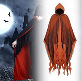 Maxbell Halloween Robe Cloak Horror Witch Cape for Man Women Escape Room Theme Party Orange