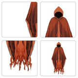 Maxbell Halloween Robe Cloak Horror Witch Cape for Man Women Escape Room Theme Party Orange
