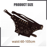 Maxbell Medieval Belt Pouch Steampunk Sturdy PU Leather for Halloween Casual Cosplay Brown