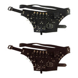 Maxbell Medieval Belt Pouch Steampunk Sturdy PU Leather for Halloween Casual Cosplay Brown