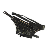 Maxbell Medieval Belt Pouch Steampunk Sturdy PU Leather for Halloween Casual Cosplay Black
