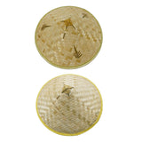 Maxbell Bamboo Hat DIY Wall Decoration Asian Conical Hat for Farming Beach Women Men Leaf Patterns