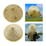 Maxbell Bamboo Hat DIY Wall Decoration Asian Conical Hat for Farming Beach Women Men Leaf Patterns