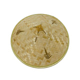 Maxbell Bamboo Hat DIY Wall Decoration Asian Conical Hat for Farming Beach Women Men Leaf Patterns