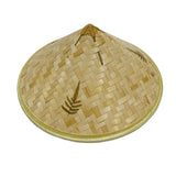 Maxbell Bamboo Hat DIY Wall Decoration Asian Conical Hat for Farming Beach Women Men Leaf Patterns