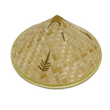 Maxbell Bamboo Hat DIY Wall Decoration Asian Conical Hat for Farming Beach Women Men Leaf Patterns