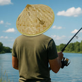 Maxbell Bamboo Hat DIY Wall Decoration Asian Conical Hat for Farming Beach Women Men Leaf Patterns