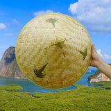 Maxbell Bamboo Hat DIY Wall Decoration Asian Conical Hat for Farming Beach Women Men Leaf Patterns