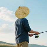 Maxbell Bamboo Hat DIY Wall Decoration Asian Conical Hat for Farming Beach Women Men Leaf Patterns