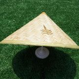 Maxbell Bamboo Hat DIY Wall Decoration Asian Conical Hat for Farming Beach Women Men Leaf Patterns