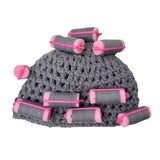 Maxbell Curler Wig Hat Funny Fashion Crochet Curler Hat for Cosplay Role Play Autumn grey