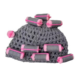 Maxbell Curler Wig Hat Funny Fashion Crochet Curler Hat for Cosplay Role Play Autumn grey