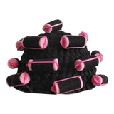 Maxbell Curler Wig Hat Funny Fashion Crochet Curler Hat for Cosplay Role Play Autumn black