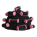 Maxbell Curler Wig Hat Funny Fashion Crochet Curler Hat for Cosplay Role Play Autumn black