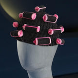 Maxbell Curler Wig Hat Funny Fashion Crochet Curler Hat for Cosplay Role Play Autumn black