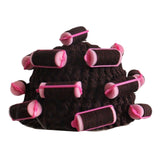 Maxbell Curler Wig Hat Funny Fashion Crochet Curler Hat for Cosplay Role Play Autumn dark brown