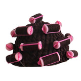 Maxbell Curler Wig Hat Funny Fashion Crochet Curler Hat for Cosplay Role Play Autumn dark brown