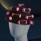 Maxbell Curler Wig Hat Funny Fashion Crochet Curler Hat for Cosplay Role Play Autumn dark brown